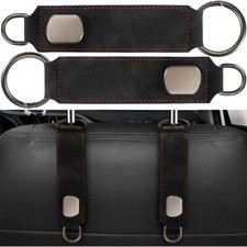 2PCS Car Headrest Hook, Leather Vehicle Seat Storage Hanger for Purses Bags, Aut