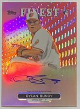 2013 Topps Finest Red Refractor Rookie Auto, Dylan Bundy #ed 21/25, RA-DB