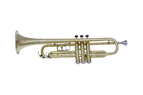 TROMBA SUONO DI ALTA QUALITÀ! TROMBA PIATTA OTTONE BB CON CUSTODIA RIGIDA GRATUITA+M/P - Foto 3 di 5