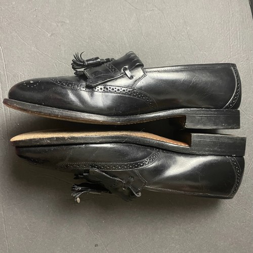 Johnson Murphy Optima Mens 9.5 E Leather Tassel Shoes Leather Wingtip USA 41517 - Picture 8 of 13
