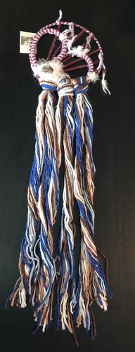 Large Dream Catcher Native American Indian Mandella, Natural Sheep’s Wool 35.5” - Picture 5 of 6