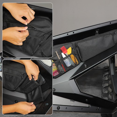 2X Front Side Door Storage Bag Organizer For Polaris RZR PRO XP UItimate 2021-24 - Picture 4 of 10