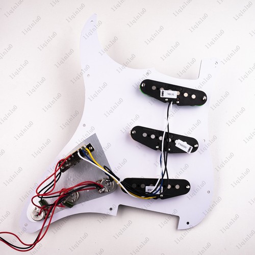 Prewired-Loaded SSS Pickguard Alnico V Pickups For Strat Metal Chrome&Gold - Picture 5 of 7