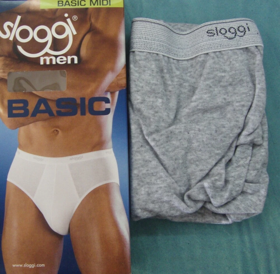 SLOGGI BASIC MIDI UOMO SLIP COTONE Conf Singola - Doppia BIANCO NERO GRIGIO - Immagine 3 di 3