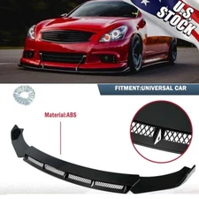 For Infiniti G37 Coupe Sedan Front Splitter Bumper Lip Spoiler Kit Glossy Black