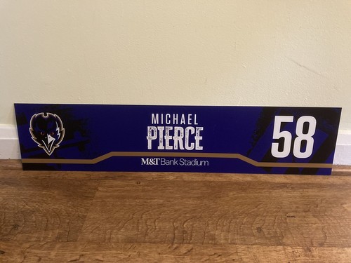 Michael Pierce game locker room nameplate Baltimore Ravens #58