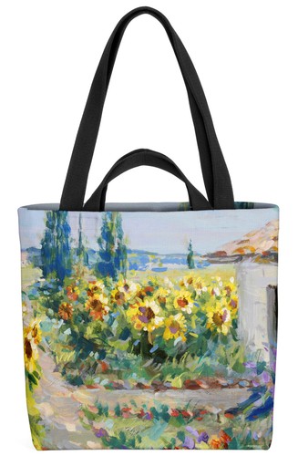 Sunflowers Farm Bag Flowers Blossoms Landscape Impressionism France - Picture 1 of 3