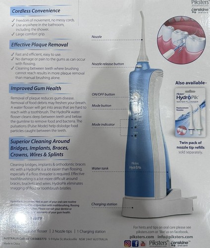 Piksters HydroPik Water Flosser Cordless Plaque Removal Gum Health - Picture 2 of 5