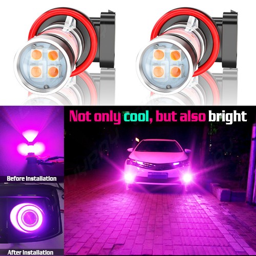 LED Fog Light Bulbs H8 H9 H11 Fog Light Bulb Pink Purple High Power 110W Lamps - Picture 2 of 9