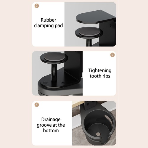 Desk Cup Holder Universal Adjustable Upgraded Arm Clamp Stand for Coffee Mugs - 第 10/11 張圖片