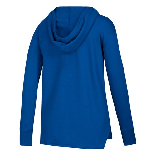 Kansas Jayhawks NCAA Adidas Women's Blue Distressed Primary Pullover Hoodie - Picture 2 of 2