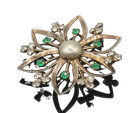 925 Sterling Silver Vintage Cubic Zirconia & Topaz Floral Brooch Pin Bp7252