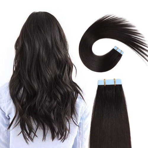 10-20-30-40 EXTENSIONS DE CHEVEUX TAPE BANDES ADHESIVE POSE A FROID NATUREL 3AAA - Bild 7 von 25