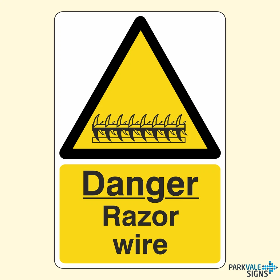 LASTING IMPRESSIONS (SIGNS) LIMITED Danger Razor Wire Sign