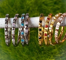 1pc Titanium Outer CZ Gems & Pyramids Hinged Orbital Helix Septum Ear Cartilage 