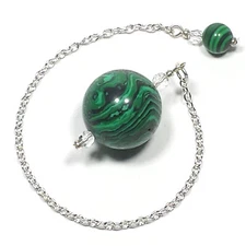 Smooth Sphere Crystal Pendulum w/Crystal or Glass Finger Grip, Choose Your Stone