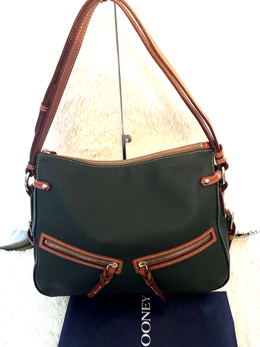 Neu mit Etikett Dooney & Bourke Hobo Hobo Kiesel-Leder E/W Reißverschluss FORES GRÜN - Bild 6 von 24