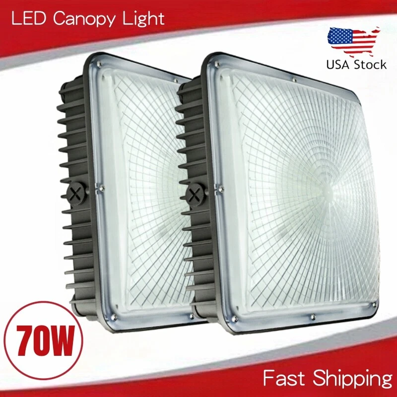 70W Gas Station LED Canopy Lights Fixture Commercial Garage Parking Lot Light