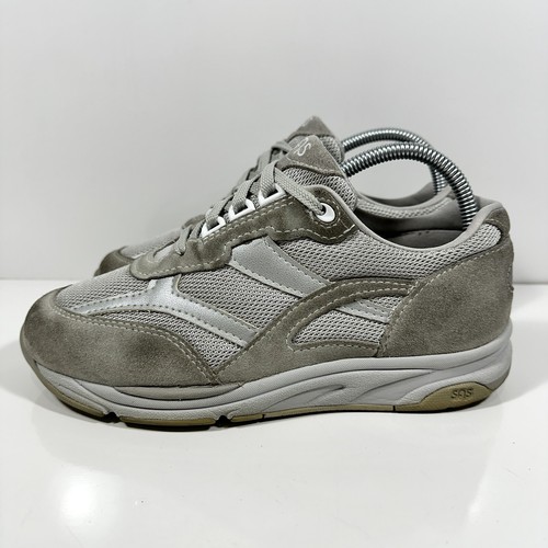 SAS Tour Mesh Lace Up Sneaker Dust Suede Gray Comfort Womens 7 W Wide Width - Picture 4 of 9