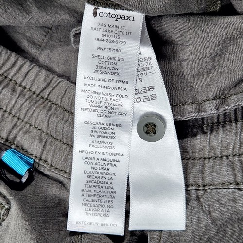 Cotopaxi Pants Men Small Salto Organic Ripstop Drawstrings BCI Cotton - Picture 7 of 10
