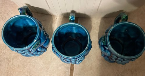 Lot Of 3 VINTAGE INARCO BLUE MOOD INDIGO COFFEE MUGS/CUPS #E-2615 - Picture 5 of 20