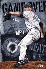 MARIANO RIVER AUTO LIMITED EDITION ARTWORK BY ARTIST JUSTYN FARANO NYY YANKEES