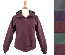 Berne Women's Hooded Jacket, Heathered Duck Quilt Lined Active Coat 6-Pockets