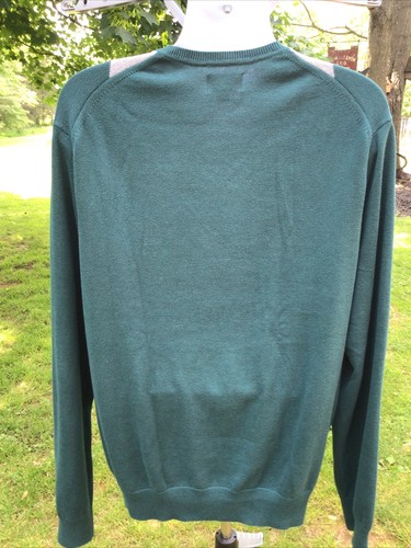 G.H. Bass Co. Men’s SZ XL Argyle Sweater Green/ Greys FREE SHIPPING - Picture 6 of 8