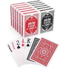 12 Decks of Cards 6 Black 6 Red Large Print Poker Size Texas Blackjack Euchre