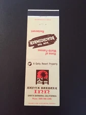 Santa Barbara Inn - Santa Barbara, Ca. Vintage Matchbook Cover 