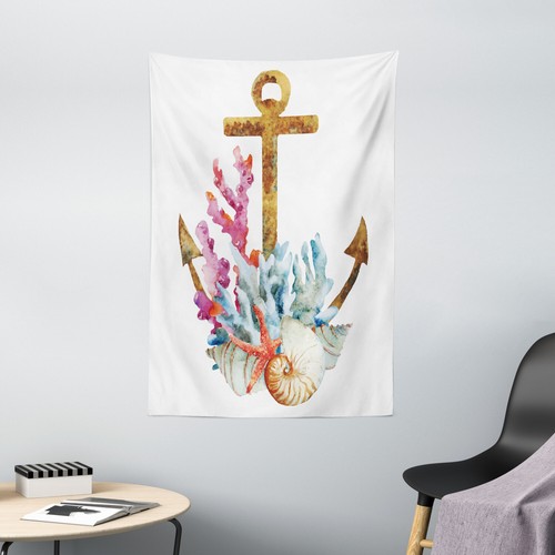 Colorful Tapestry Anchor Corals Seaweed Print Wall Hanging Decor