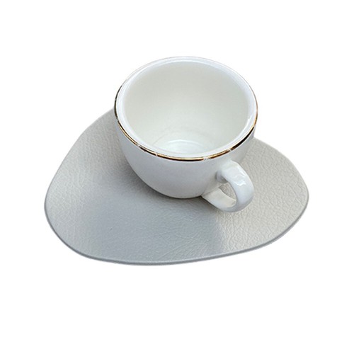 4 Packs Solid Color Faux Leather Cup Wad Square Placemats Petal Shaped Coasters - Picture 14 of 18