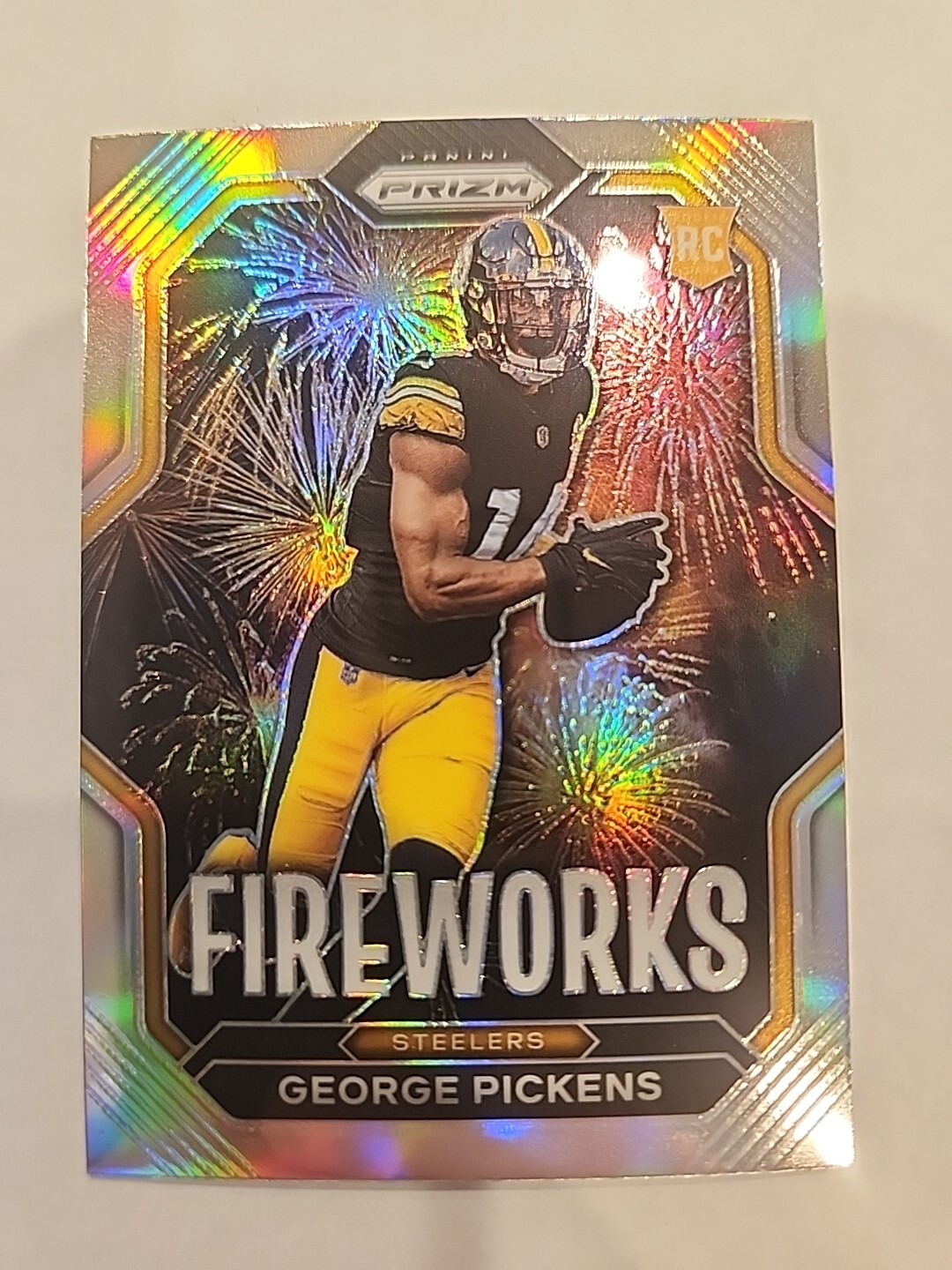2022 Prizm George Pickens RC Fireworks #22 Silver Prizm Parallel