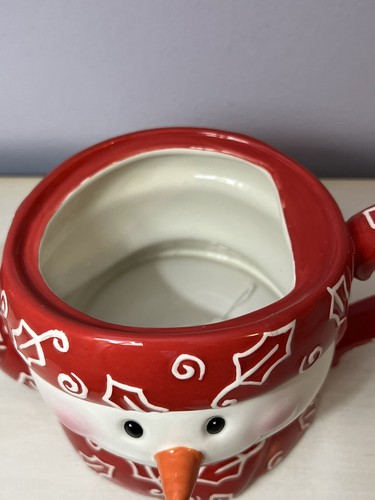 Baum Bros Cheery Muñeco de Nieve Colección Rojo y Blanco Navidad Tetera “Ojos Estilo” - Imagen 7 de 9