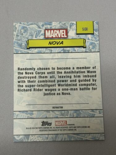 2024 Topps Chrome Marvel Refractor Nova - Picture 2 of 2