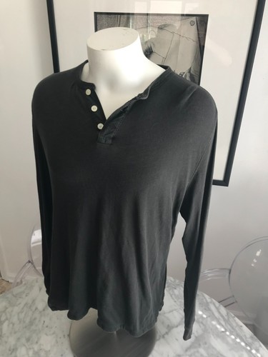 Men s Jack Spade Charcoal Gray Cotton Long Sleeve Henley Shirt Sweater XL - Picture 3 of 10