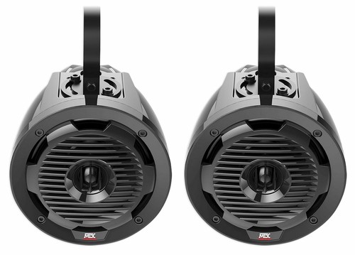 Pair MTX WET65T 6.5" 300 Watt Marine Boat Wakeboard Tower Speakers - Black - Picture 1 of 9