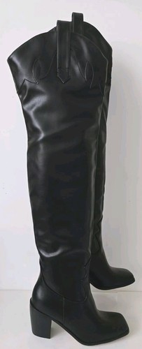 I SAW IT FIRST Damen Overknee Stiefel High Heel Pull On Schwarz UK 5 AUSSTELLUNGSSTÜCK - Bild 2 von 12