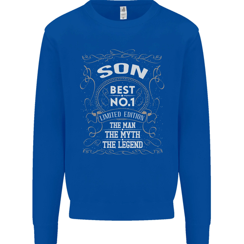 Fathers Day No 1 Son Man Myth Legend Funny Kids Sweatshirt Jumper - Picture 28 of 61