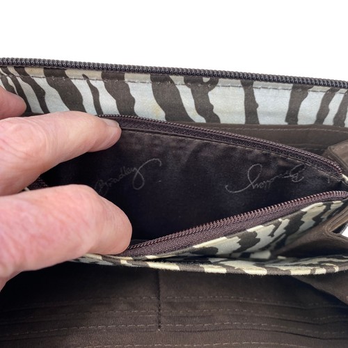 Vera Bradley Clutch Wallet Brown Quilted Accordion Animal Print Zipper 4.5" x 8" - Picture 8 of 10