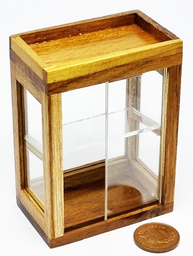 Dolls House Shop Display Large Wood And Glass Shelf Unit Accessory tumdee - Picture 2 of 7