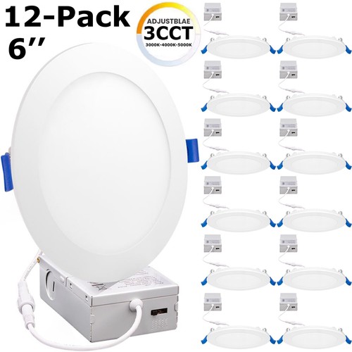 6-12pcs 6 Inch Slim LED Recessed Ceiling Lighting Lamp 3CCT Color Dimmable Light - Picture 23 of 23