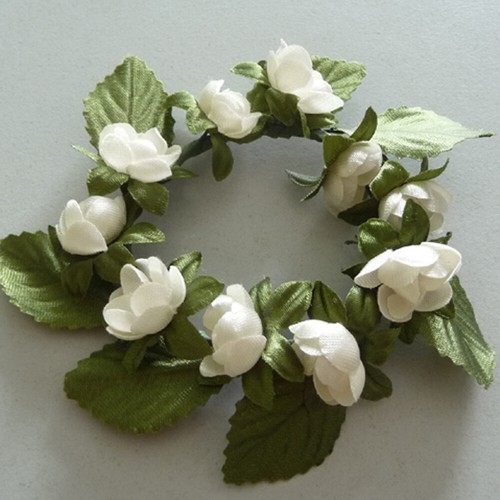 Kerzenringe Serviettenringe Kugelblüten Hochzeit Taufe creme 7cm Menge nach Wahl - Bild 7 von 7
