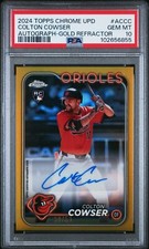 2024 Topps Chrome Update Colton Cowser Gold Refractor Rookie Auto  #1/50 PSA 10 