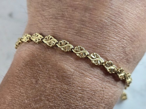 Bracciale Donna Vintage Estate Oro 14K Filigrana Cuore 6,0g E6595 - Foto 4 di 4