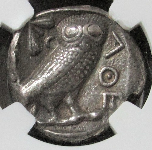 300-400 BC SILVER ATHENA / OWL NEAR EAST OR EGYPT TETRADRACHM NGC XF 4/1 - Picture 3 of 3