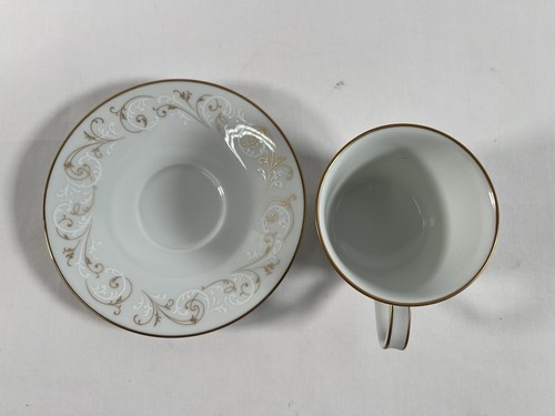 Set of 2 Noritake Duetto 6610 Gold Trim Japan Coffee Tea Cup & Saucer #34 - Picture 2 of 6
