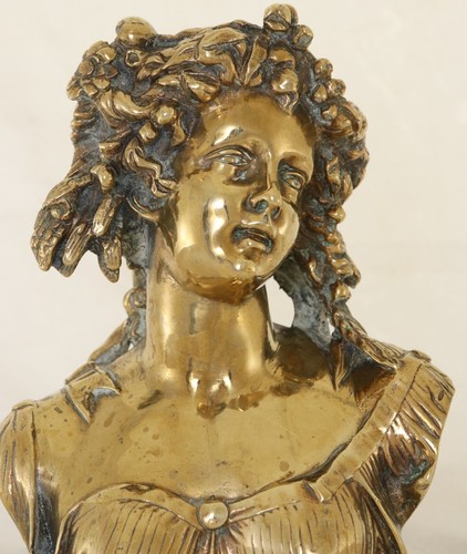Late Victorian brass female bust - "Summer" after Auguste Clesinger - Picture 11 of 12