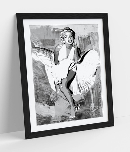 MARILYN MONROE DE COLECCIÓN PINTURA GRIS EN B&W - PÓSTER ENMARCADO ARTE IMAGEN IMPRESIÓN OBRAS DE ARTE - Imagen 8 de 10