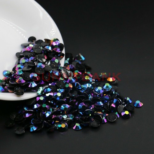 100-500 Crystal Rhinestones Non-HotFix Assorted Flat Back Nail Art Craft 2mm-6mm - Picture 5 of 43